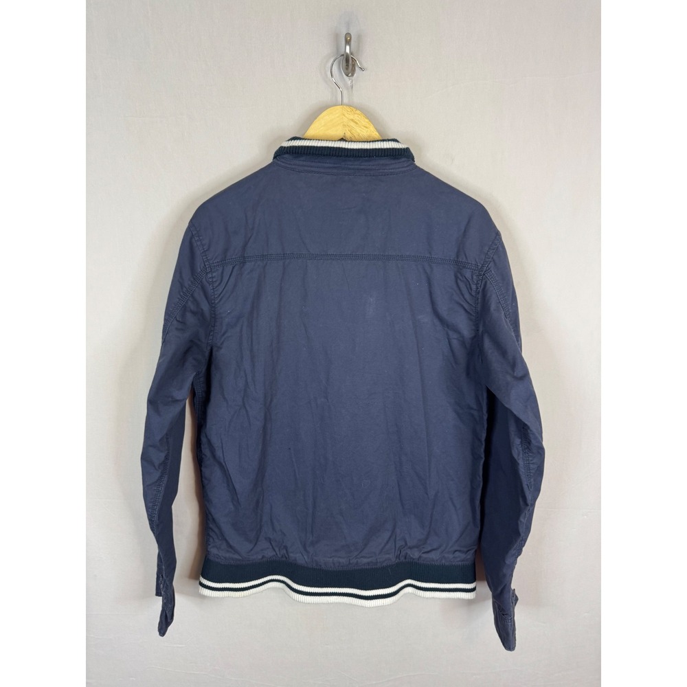 Diesel Jeans Navy Blue Cotton Bomber Jacket Mens Medium Full Zip Utility Coat - Picture 2 of 12